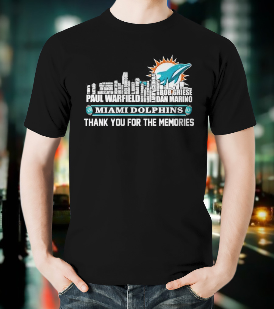 Skyline Miami Dolphins Limited Edition Thank You For The Memories T-Shirt