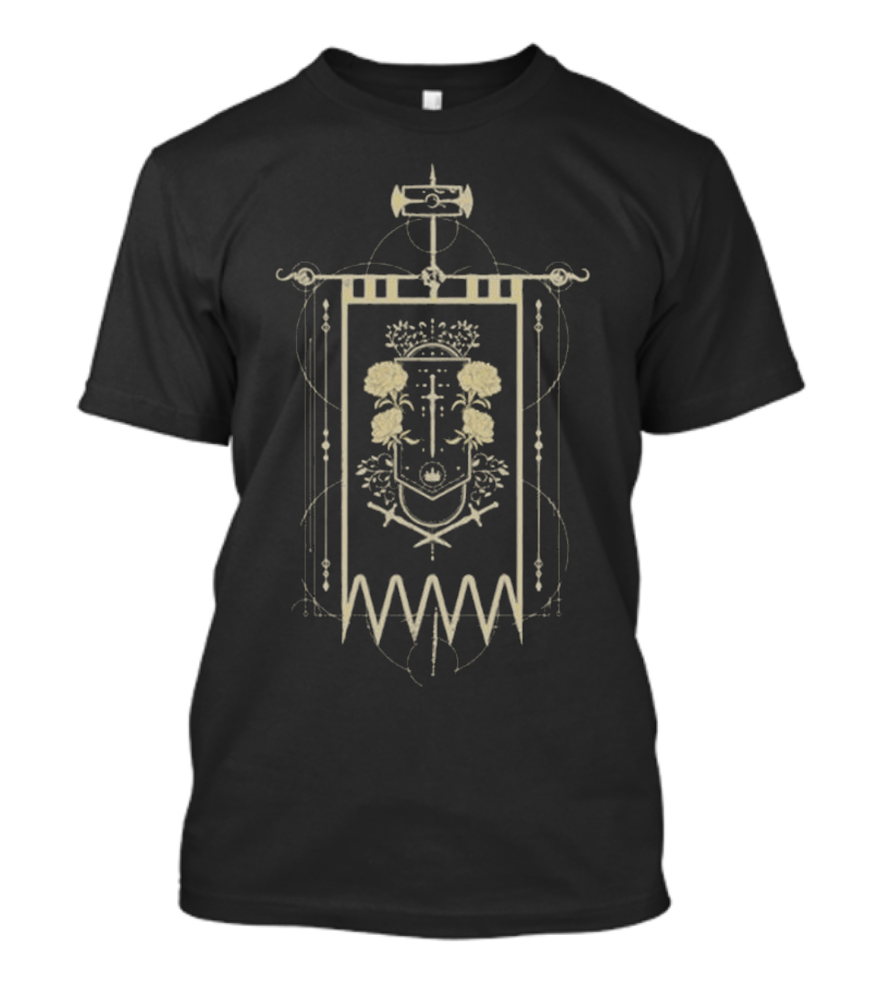 Sleep Token Damocles Sword Emblem With Floral Elements T-Shirt