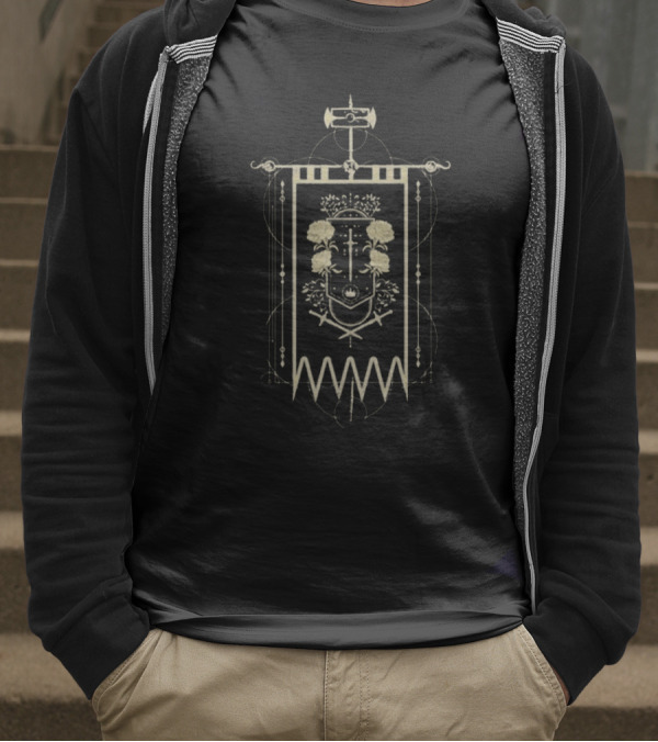 Sleep Token Damocles Sword Emblem With Floral Elements T-Shirt