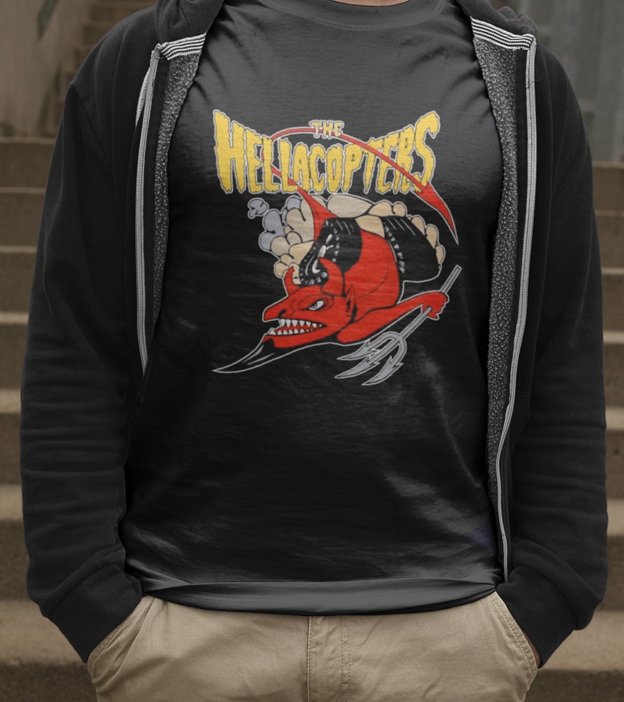 The Hellacopters Devil Stole The Beat Red Devil With Pitchfork And Wings T-Shirt