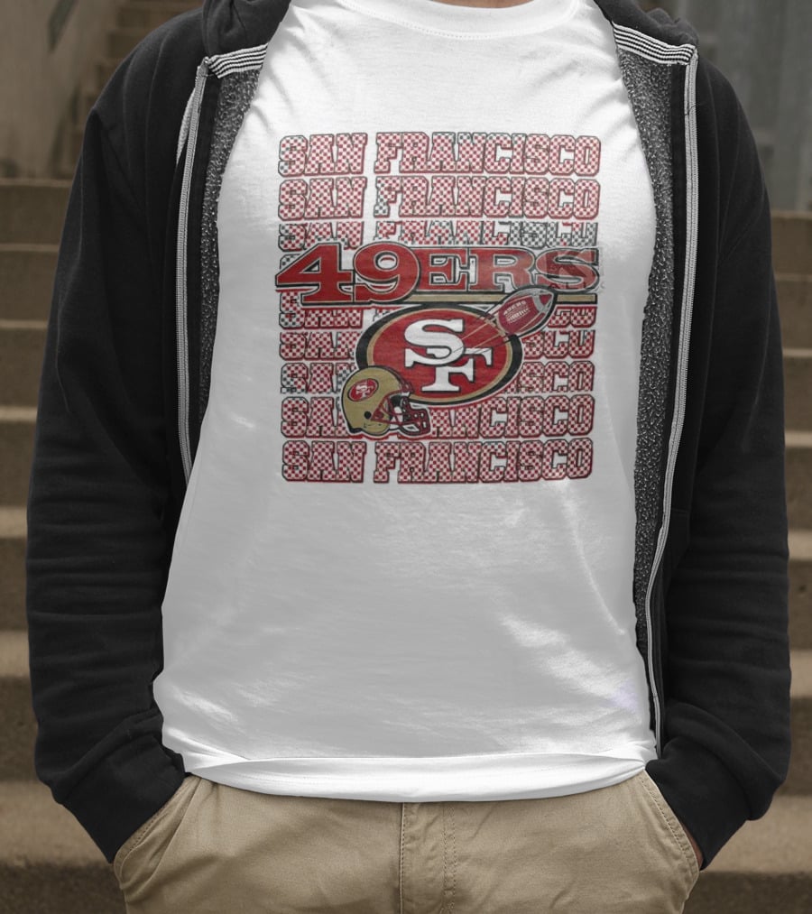 San Francisco 49ers Checkered Helmet T-Shirt