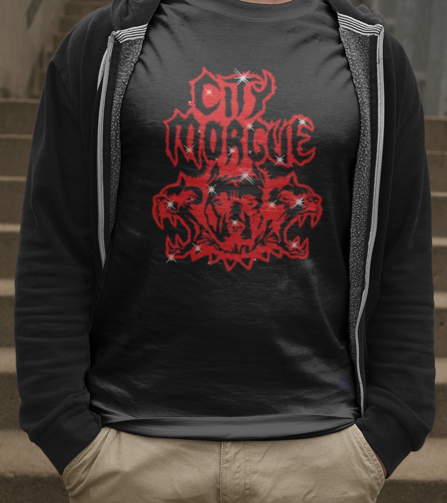 City Morgue Rhinestone Cerberus T-Shirt