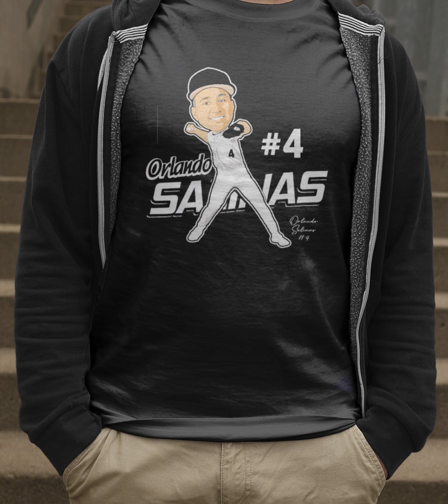 Orlando Salinas #4 Caricature Signature T-Shirt