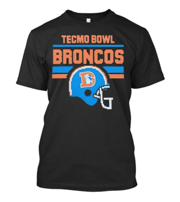 Tecmo Bowl Denver Broncos Retro Helmet Pixel T-Shirt