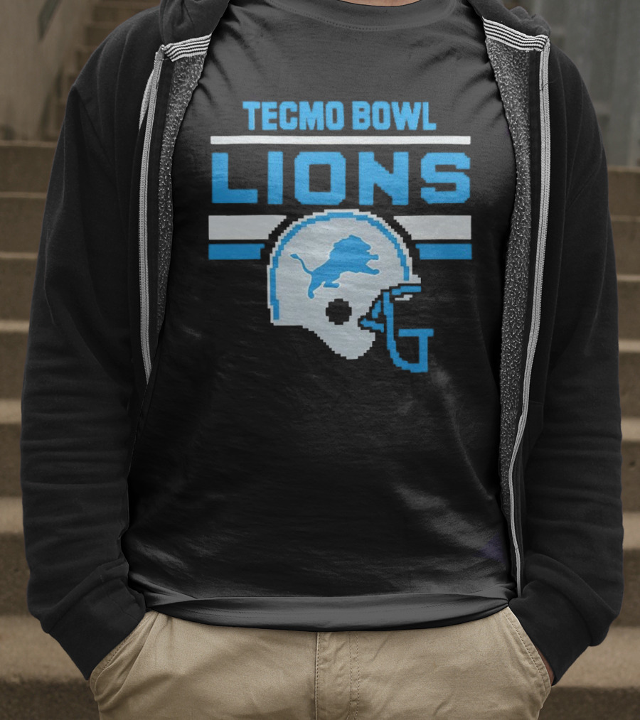 Tecmo Bowl Lions Helmet Detroit T-Shirt