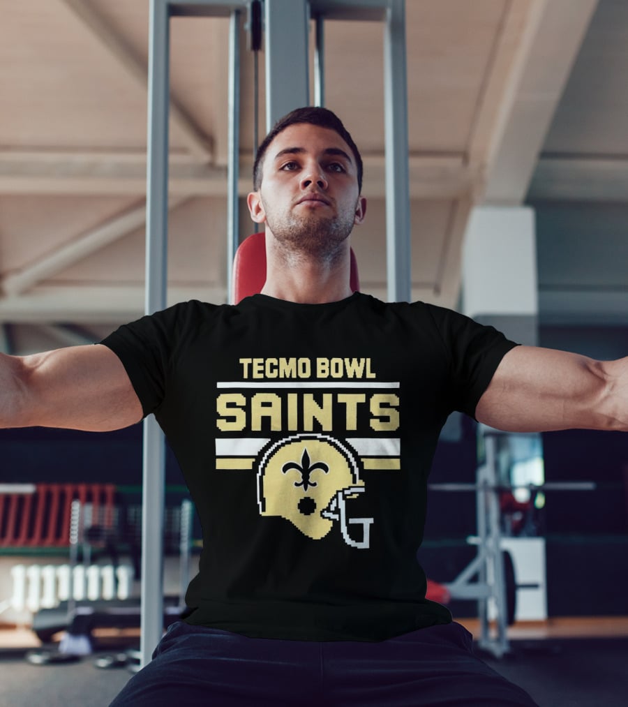 Tecmo Bowl Saints New Orleans Retro Football Helmet T-Shirt