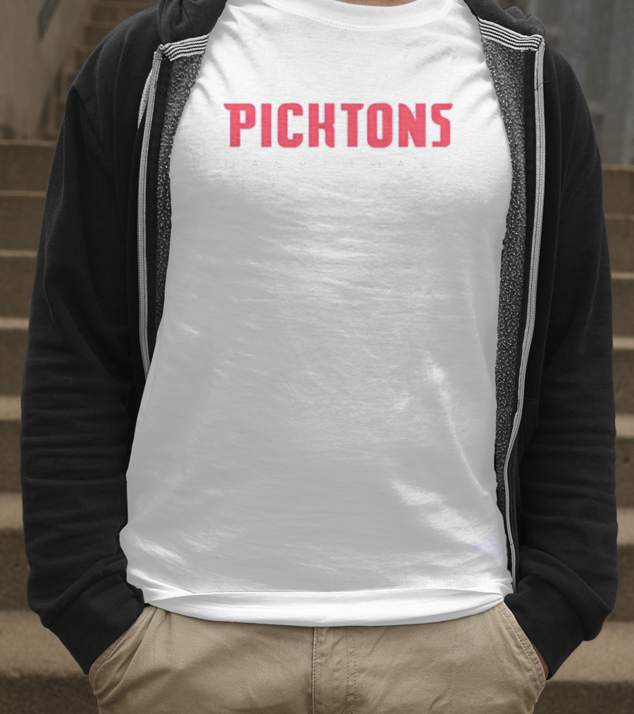 Picktons Basketball Bold Red Classic Sports T-Shirt