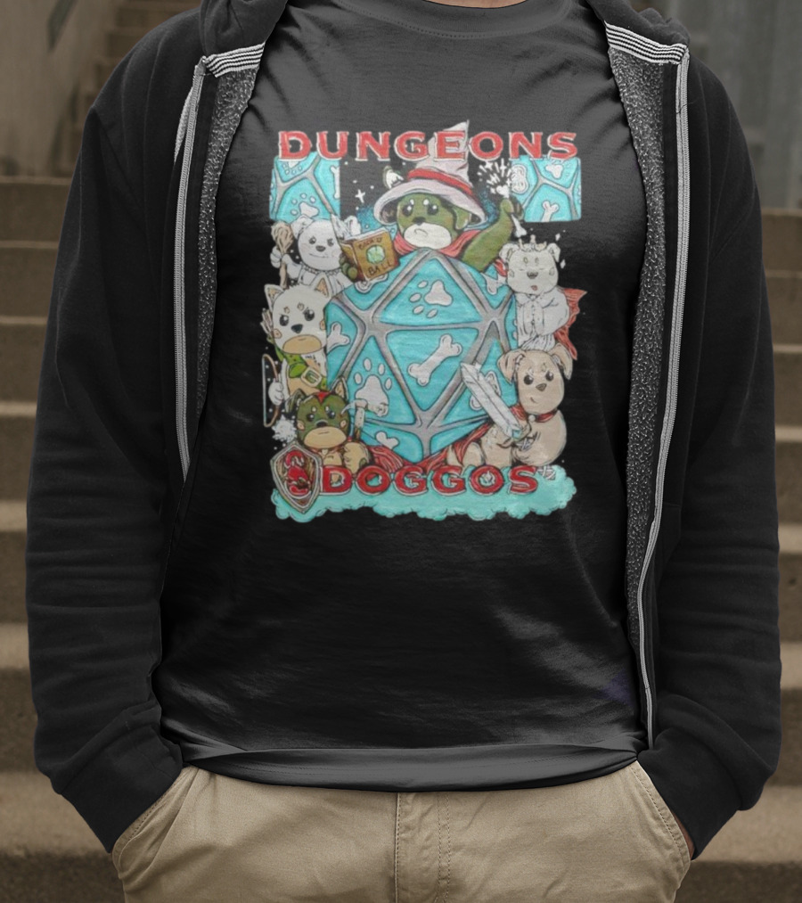 Dungeons Doggos Adventures With Magic Dice And Wizards T-Shirt