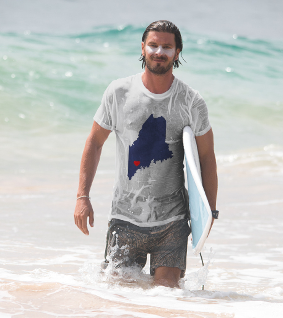 Lewiston Strong Heart Map Maine T-Shirt