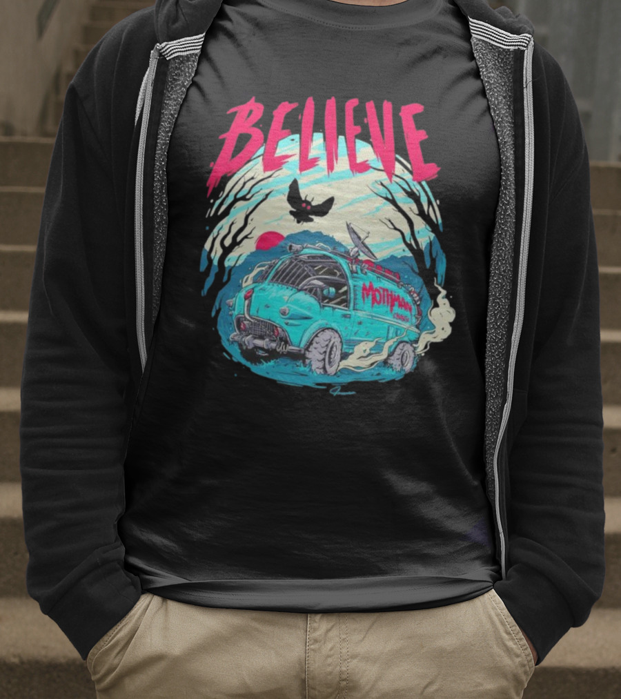 Believe Mothman Shadow Van Adventure T-Shirt