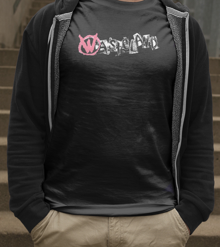Wasteland Cut Out Grunge Pink Symbol T-Shirt