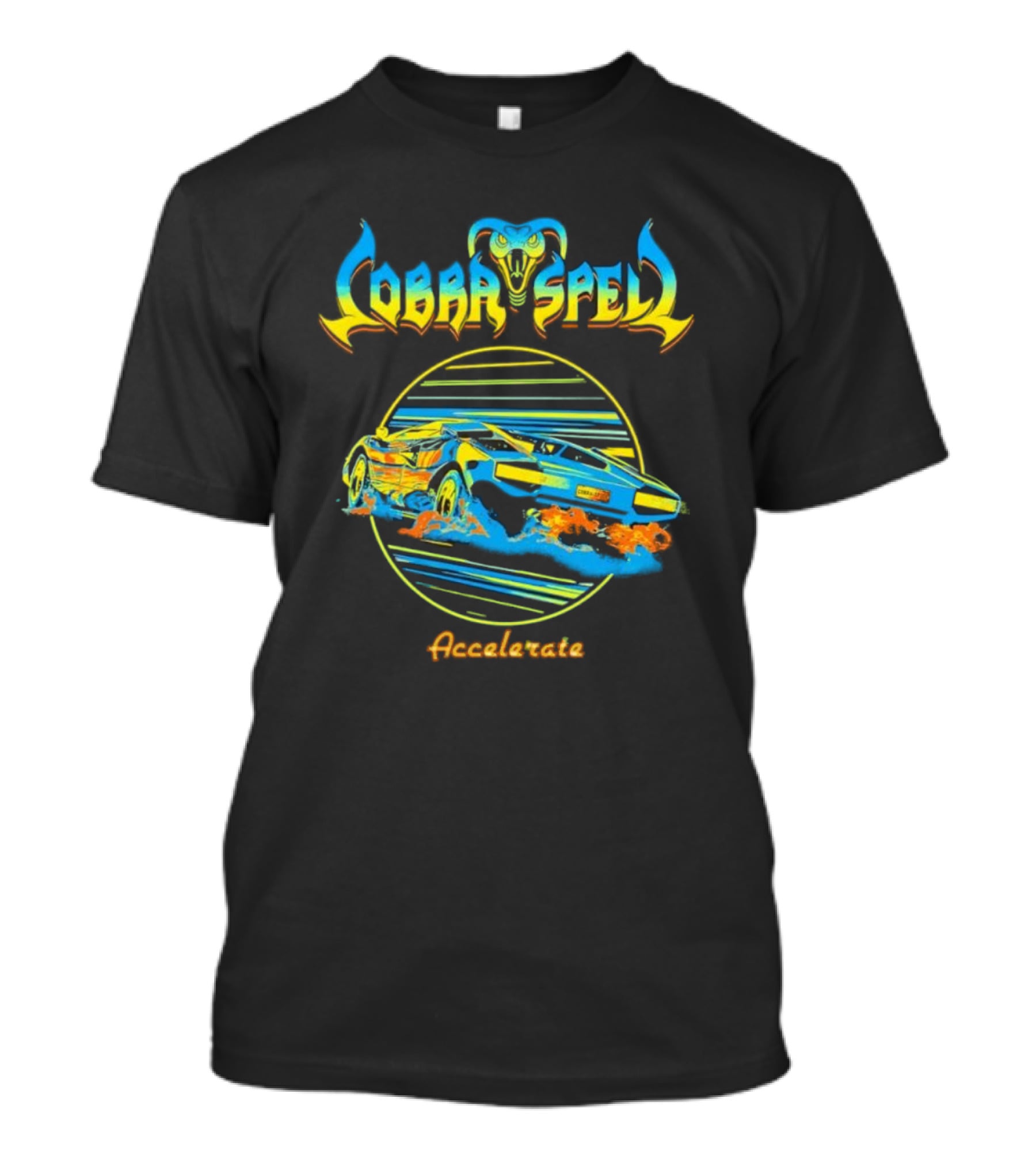 Cobra Spell Accelerate Neon Cobra And Racing Car T-Shirt