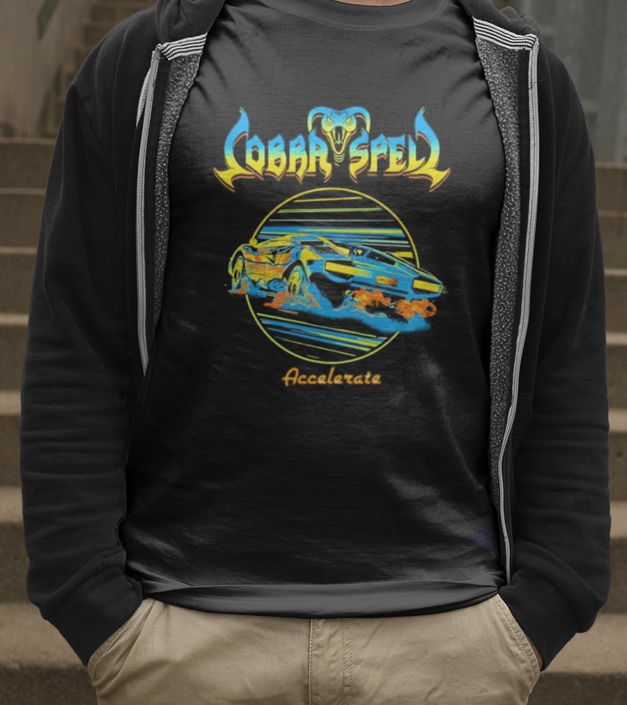 Cobra Spell Accelerate Neon Cobra And Racing Car T-Shirt