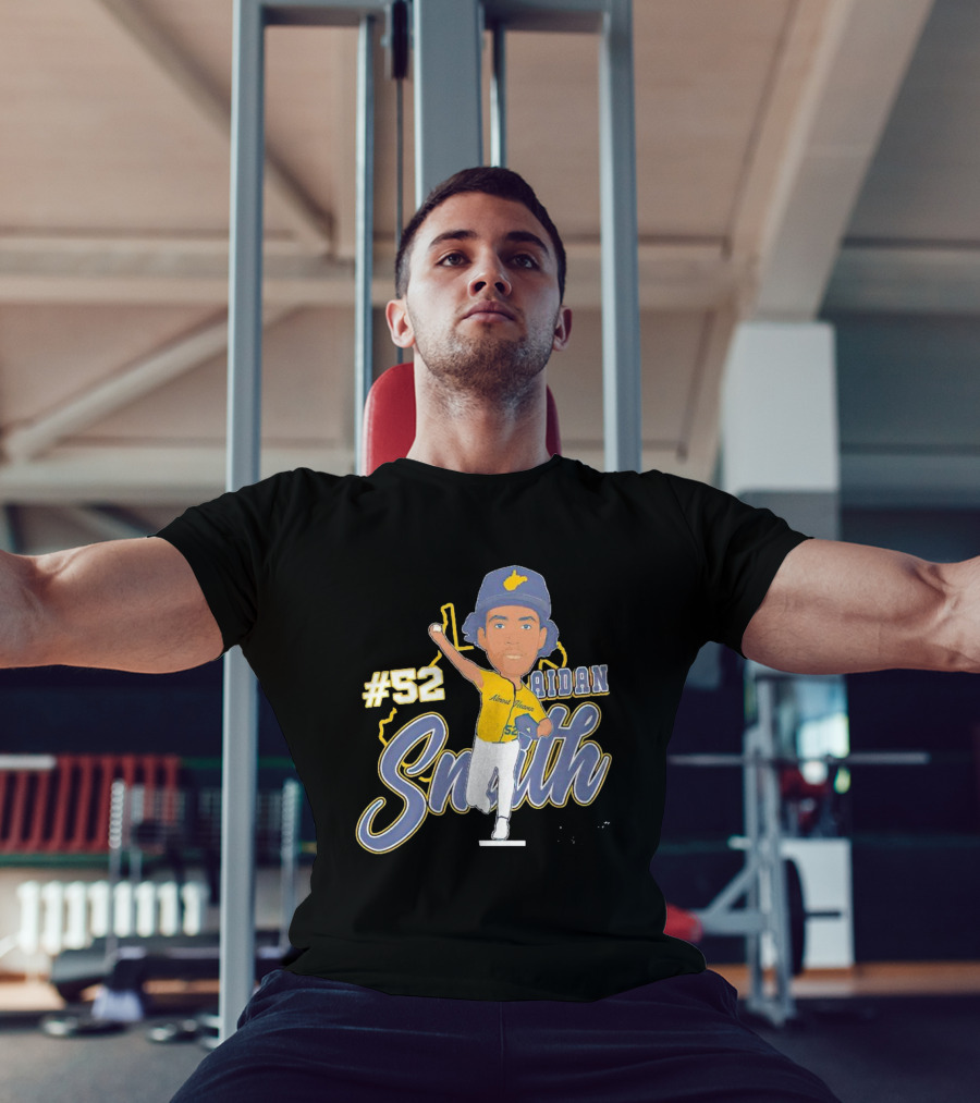 52 Aidan Smith Mountaineers Caricature Signature T-Shirt