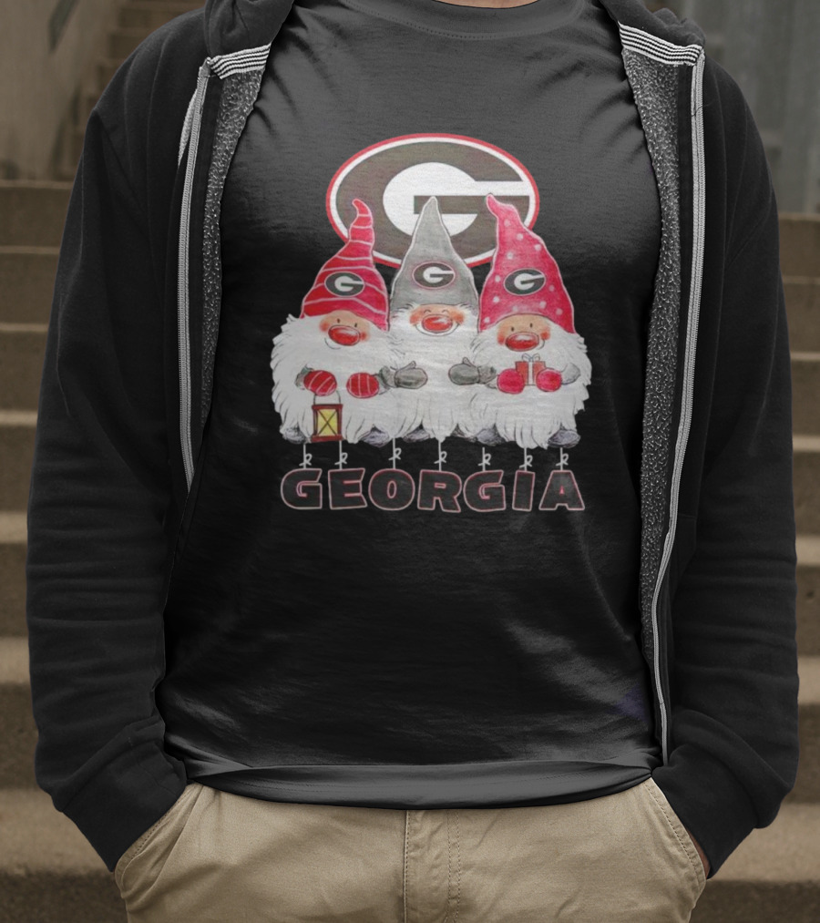 Georgia Bulldogs Christmas Gnome Trio T-Shirt
