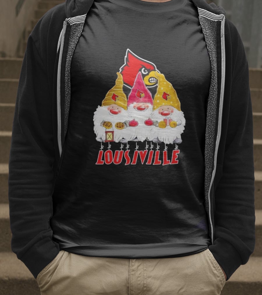 Louisville Cardinals Christmas Gnomies T-Shirt
