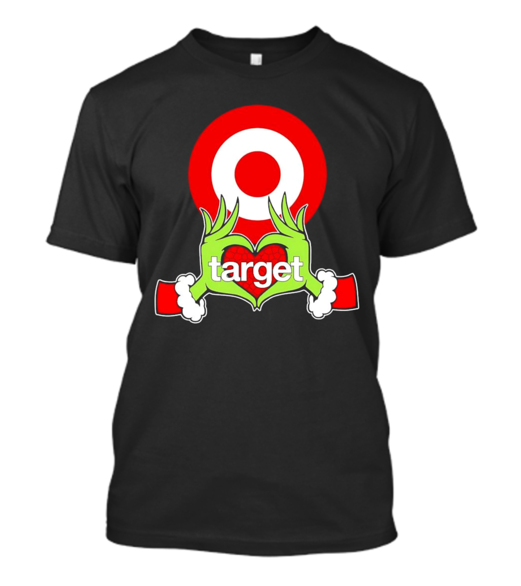 Grinch Hands Holding Heart In Front Of Target Christmas T-Shirt