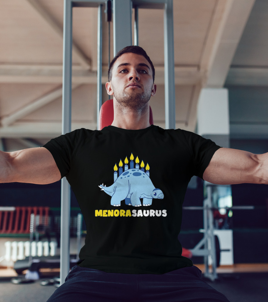 MENORASAURUS Hanukkah Dinosaur Candles T-Shirt
