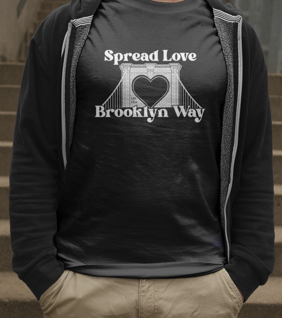 Spread Love It's The Brooklyn Way Bridge Heart T-Shirt