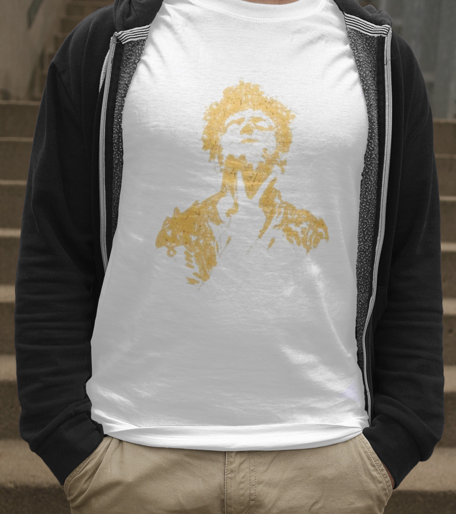 Anthony Green California Fire Relief Fund Charity Portrait Yellow Sketch T-Shirt