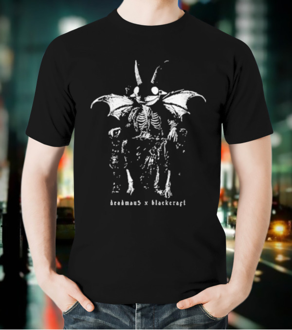 Deadmau5 X Blackcraft Skeleton Bat Creature On Throne T-Shirt