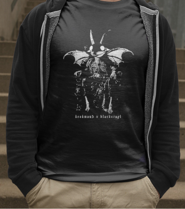 Deadmau5 X Blackcraft Skeleton Bat Creature On Throne T-Shirt
