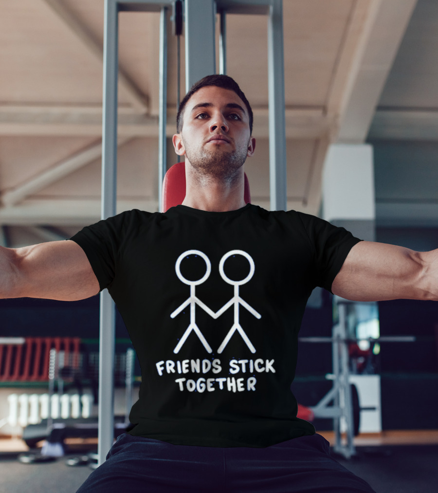 Friends Stick Together Stick Figures Holding Hands T-Shirt