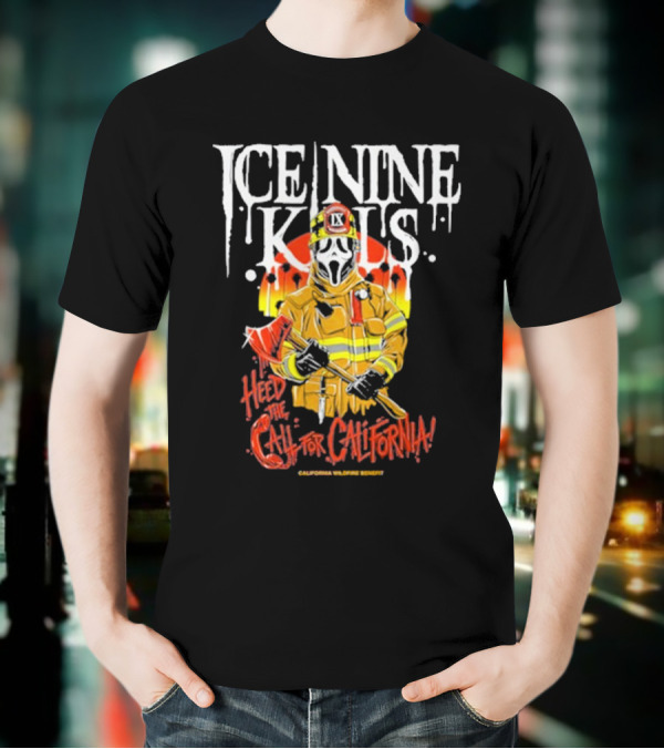 Ice Nine Kills Heed The Call For California Wildfire Benefit Scary Firefighter T-Shirt