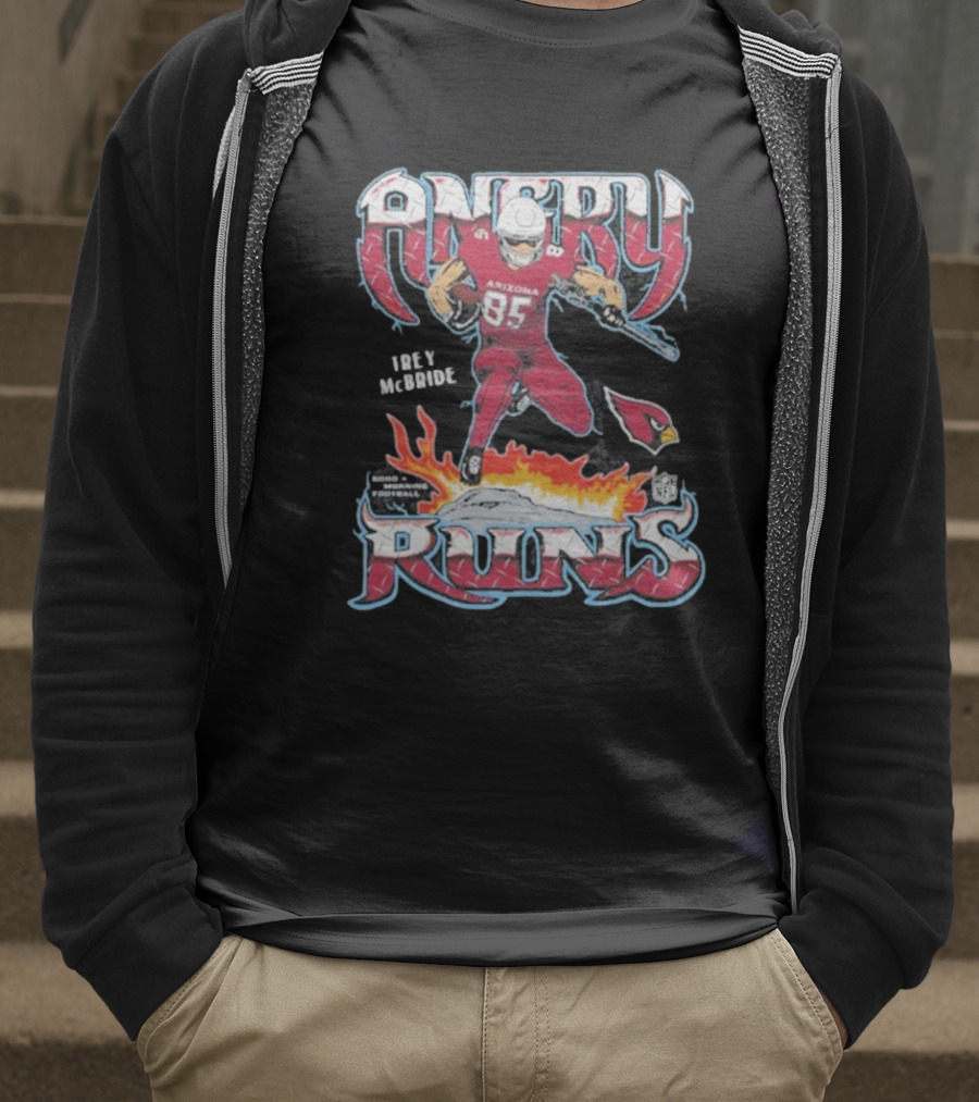 Arizona Cardinals Angry Runs Trey McBride NFL T-Shirt