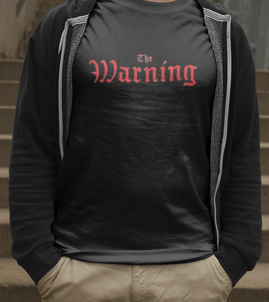 The Warning Red Tw Logo Gothic Text T-Shirt