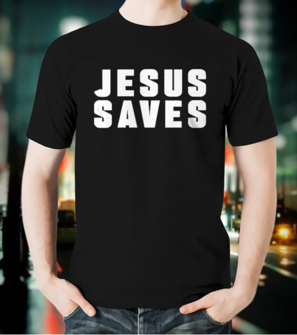 Kyrie Irving Jesus Saves Bold Lettering T-Shirt