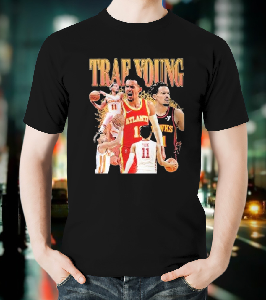 Trae Young Atlanta Hawks Basketball Collage T-Shirt