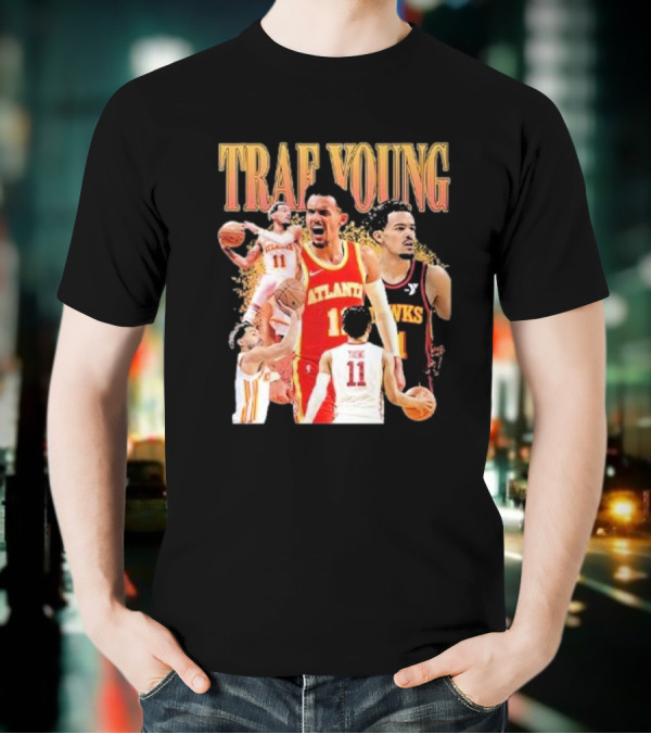 Trae Young Atlanta Hawks Basketball Collage T-Shirt