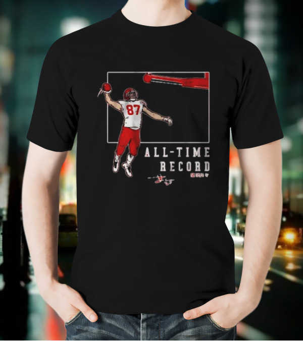 Travis Kelce 87 All-Time Record Touchdown NFL Football T-Shirt