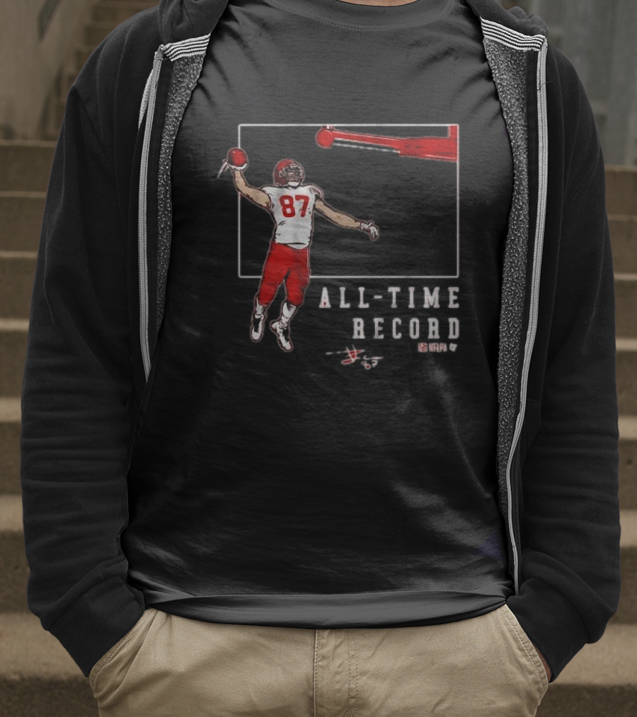 Travis Kelce 87 All-Time Record Touchdown NFL Football T-Shirt