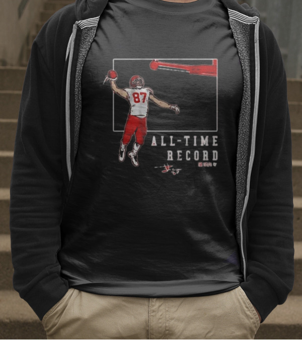 Travis Kelce 87 All-Time Record Touchdown NFL Football T-Shirt