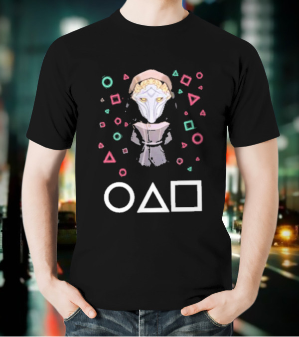 Viktor Arcane Squid Game Front Man Mask Symbols T-Shirt