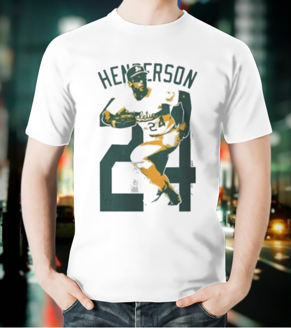 Athletics Forever Rickey Henderson 24 Thank You For Memories T-Shirt