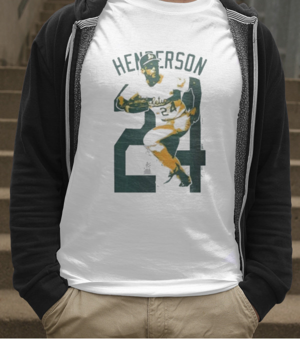 Athletics Forever Rickey Henderson 24 Thank You For Memories T-Shirt