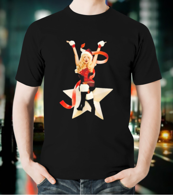 Sabrina Carpenter Santa Star Festive Decor T-Shirt