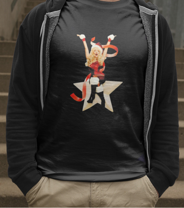 Sabrina Carpenter Santa Star Festive Decor T-Shirt