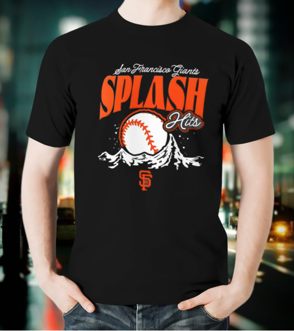 San Francisco Giants Splash Hits Baseball Waves And Number 9 T-Shirt
