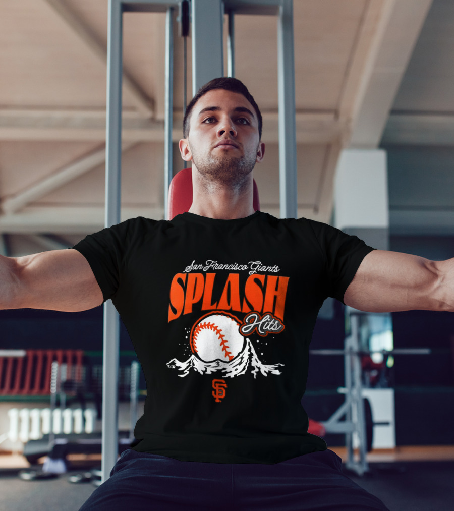 San Francisco Giants Splash Hits Baseball Waves And Number 9 T-Shirt