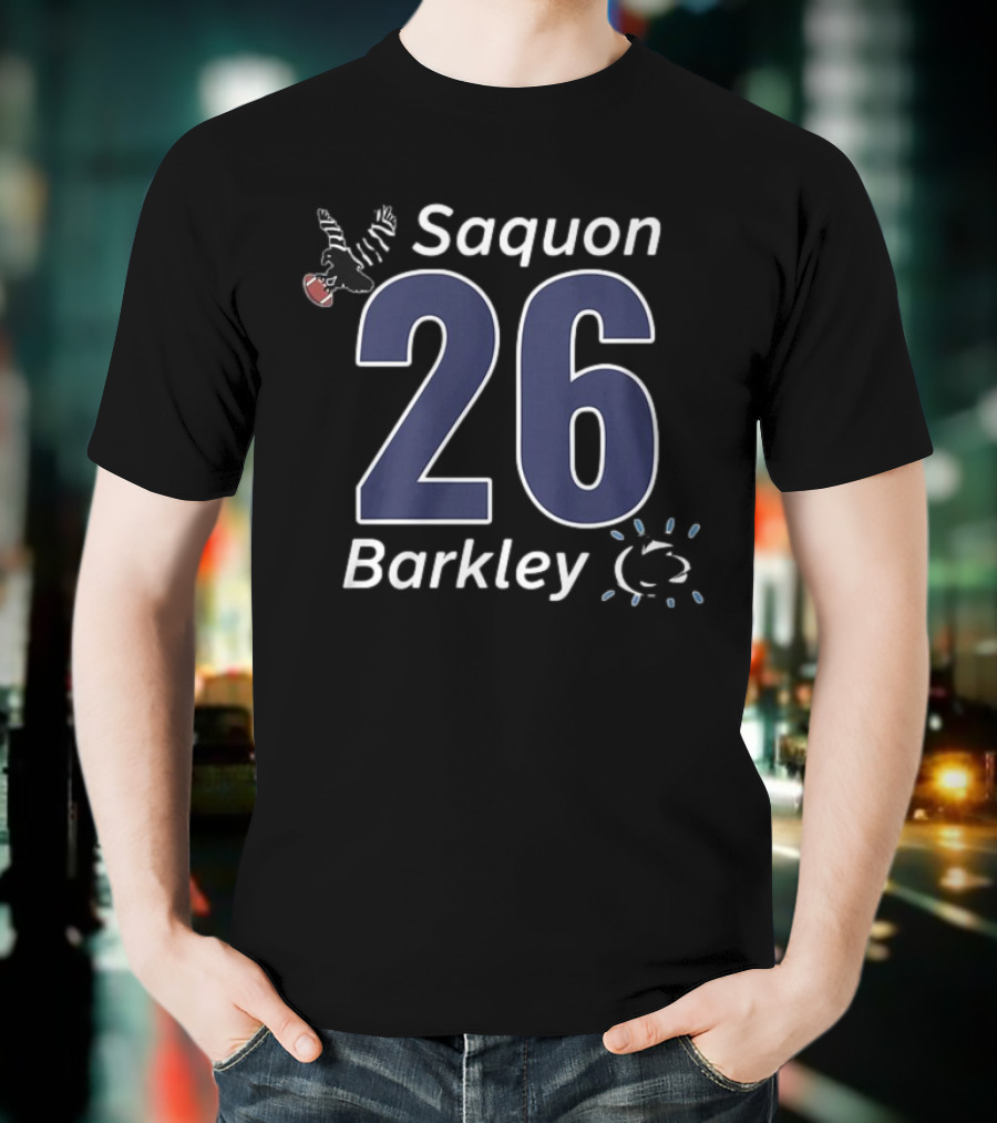 Saquon Barkley 26 Eagle Pen Stat Football Theme T-Shirt