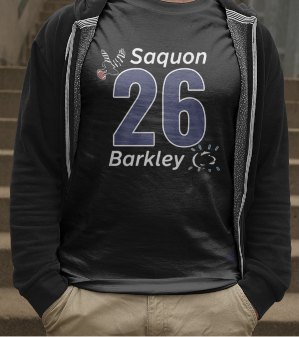 Saquon Barkley 26 Eagle Pen Stat Football Theme T-Shirt