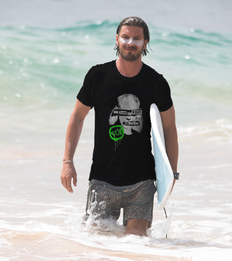 Scooter God Save The Rave Speaker Icon Bold Design T-Shirt