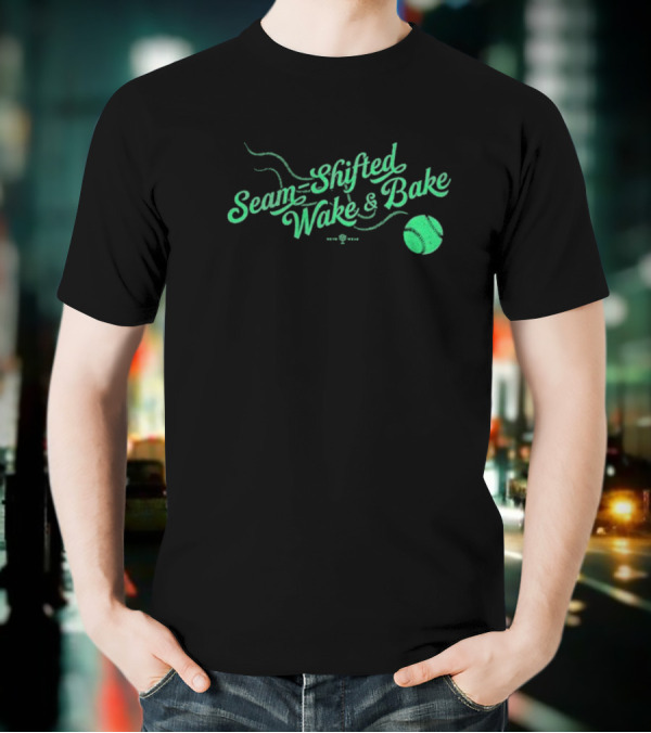 Seam-Shifted Wake And Bake Baseball Concept T-Shirt
