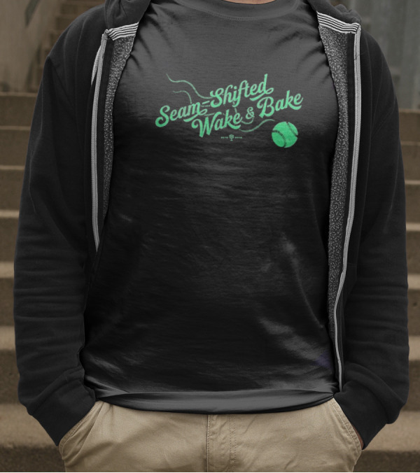 Seam-Shifted Wake And Bake Baseball Concept T-Shirt