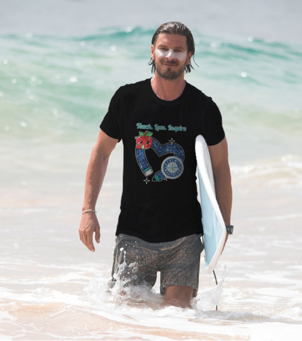 Seattle Mariners Teach Love Inspire Heart Apple Design T-Shirt