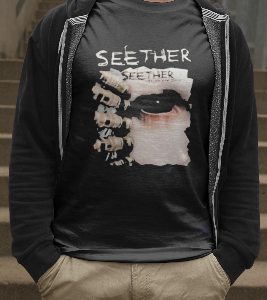Seether Karma And Effect Eye Skeleton Couple Image T-Shirt